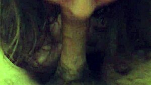 Intense blindfold blowjob from young girlfriend