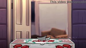 enjoying pizza with a friend turns intriguing