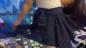 Hotwife Steffi dances pussy in plaid skirt cosplay.