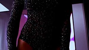 Young girl dances with her natural tits exposed