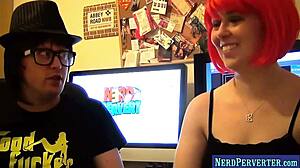 Nerd perverter seduces pornstar