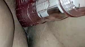 Very horny girl uses dildo 😈