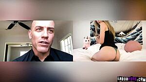 Haley Reed PLEASURES herself with BIG PURPLE DILDO. Tattooed blonde teen.