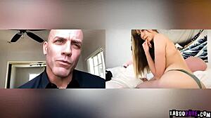 Haley Reed PLEASURES herself with BIG PURPLE DILDO. Tattooed blonde teen.