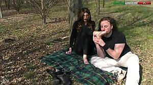 In the country with Anna, licking feet