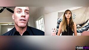 Haley Reed PLEASURES herself with BIG PURPLE DILDO. Tattooed blonde teen.