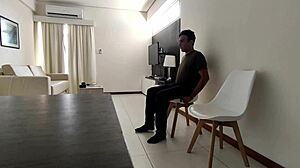 Blonde teen 18+ sucking cock in star room flashing 😘