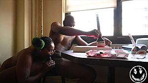 Art And Sex With Peachfuzz Head While Painting