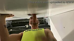Glory Hole Gay Blowjob For Monster Cock
