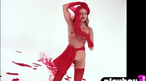 sexy latina model sasckya porto in snow after striptease