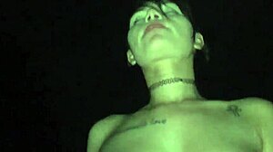 LATINA AMATEUR RIDES MONSTER COCK OUTDOOR WITH NATURAL TITS