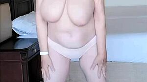 Maria shakes her huge natural boobs