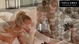 Blonde milf model sucks photographer backstage