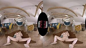 Blonde Spreads Legs Wide