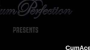 slut swallows cumshot after blowjob and cum swapping