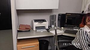 when the office empties, these two asian girls love to lick pussy and cum together