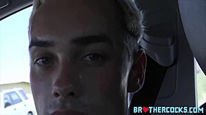 Gay Brothers Pick Up Random Big Black Cock For Bareback Fucking In Car