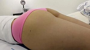 Feeling excitement as sexy gordita lets me touch her in pink panties