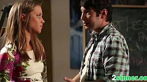 Oh, blonde teen 18+ sucking teacher while riding reverse cowgirl!