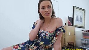 krissy lynn, my busty pornstar stepmom, gives a pov blowjob to my cock