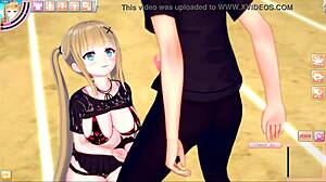 Blonde Big Tits Gal JK Eleanor Gets Blowjob In 3D Cartoon Hentai