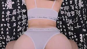 she said she couldn't take it, arched her big ass and i entered doggystyle with my monster cock