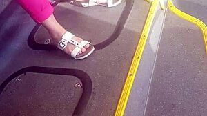 Mature Woman Engages in Candid Foot Play