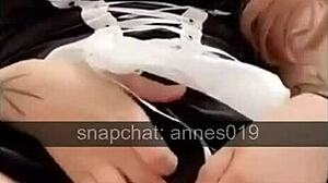 this teen amateur girl masturbates her lovely pussy with a small dildo, oh god it feels so good