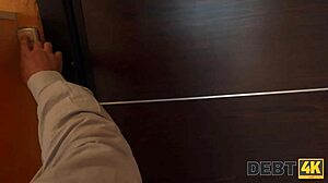 Debt4k russian teen seduces spider with shaved pussy