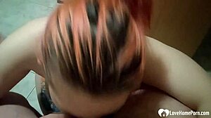 Large rod gets sucked on by a hottie