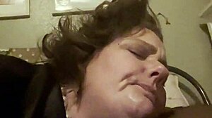 Fat bbw whore submits to interracial face fucking, deepthroating huge cock in selfie