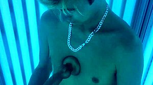 Kevin V Plays with Dildo in Public Bed!