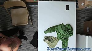 Busty teen caught by mall cop in the shop