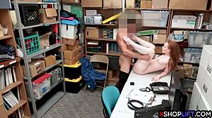 i caught this redhead busty teen shoplifting at the office