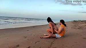 amateurs exploring the public beach outdoors