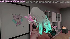 submissive dominates mistress in cosplay hentai, making her squirm with orgasm in pov