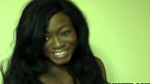 This ebony girl with a big ass uses a vibrator for masturbation.