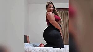 Showing Off Big Ass In Tight Black Leggings