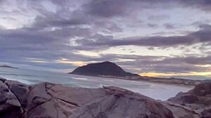 she gives blowjob on the beach walk