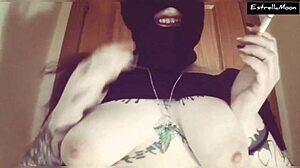 What are you watching while smoking a cigarette?