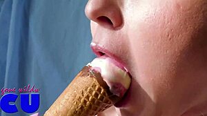 I suck ice cream like a dick in this fetish video