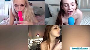 watch these small tits babes fingering and toying their pussies on video