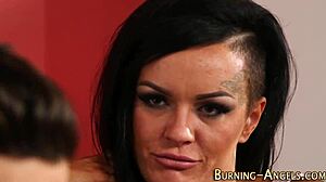 Tattooed goth babe seduces with blowjob before fucking