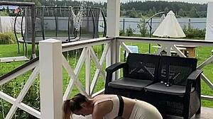 Teen stretches early in the morning.