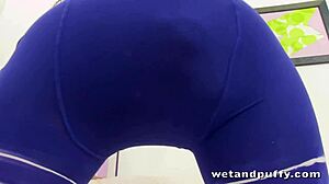 Cute Lady In Pantyhose Enjoys Close-Up Masturbation With Dildo And Fingering