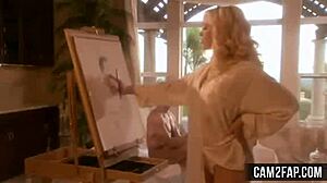 blond artist gives wild blowjob in free porn