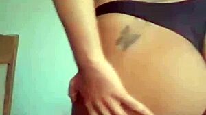 Watch Agatha, the married carioca, rip her clothes off in a hot striptease on webcam while her cuckold husband is at work!