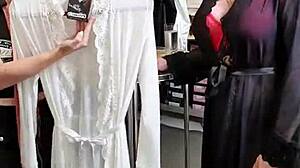 Bettie Ballhaus flaunts her natural big tits while wearing leather pants