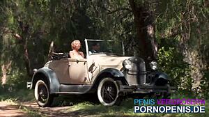 Seductive Blonde and Brunette Outdoor Fuck with Lucky Guy.