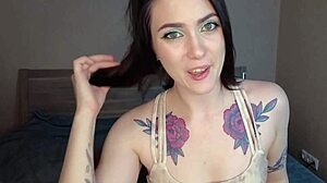 brunette hotwife humps pillow masturbating solo